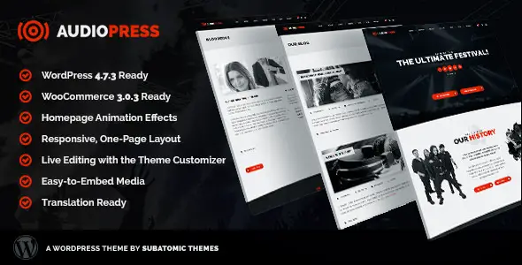 Audiopress - A WordPress Theme for Music Festivals and Bands