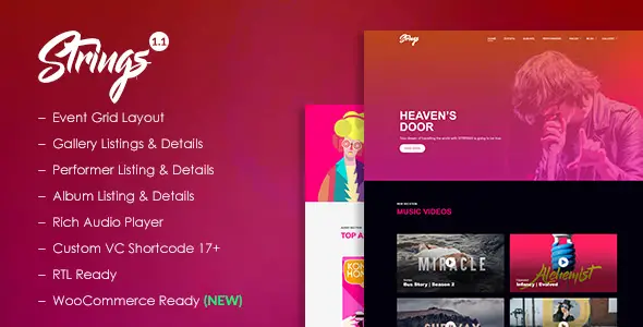 Strings - Music, Band, Artist and Event WordPress Theme