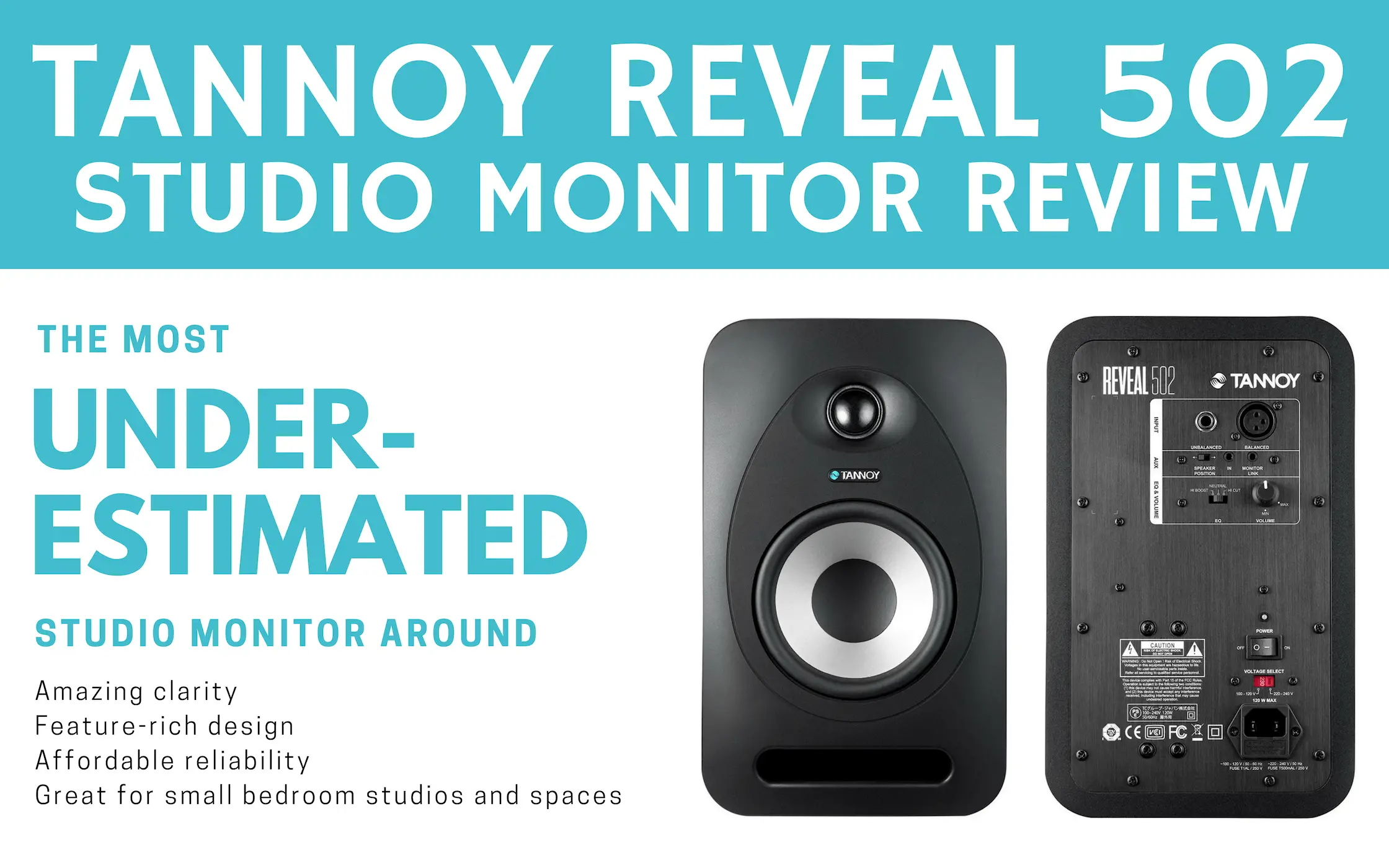 Tannoy Reveal 502 studio monitors 